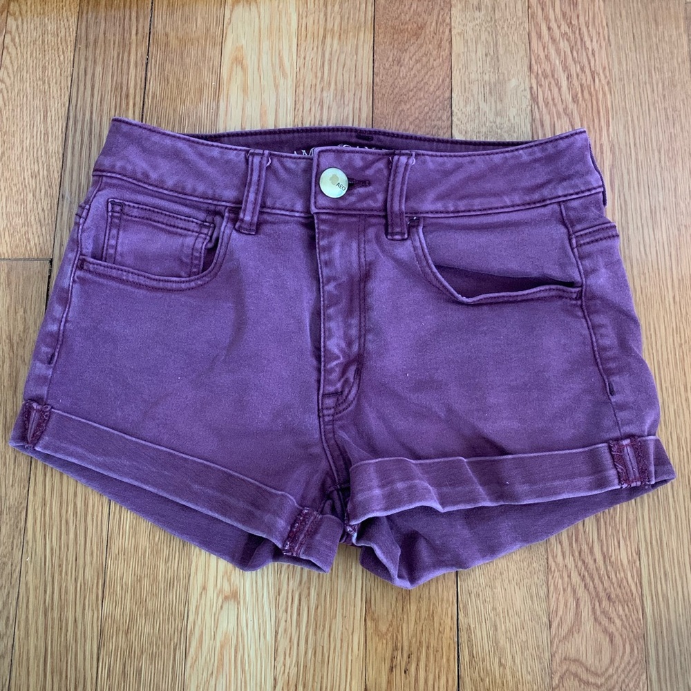 American eagle high rise denim shorts